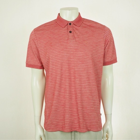 Tommy Bahama Other - Tommy Bahama Gulf Shore Golf Polo Shirt Mens Medium Red Striped Cotton Blend